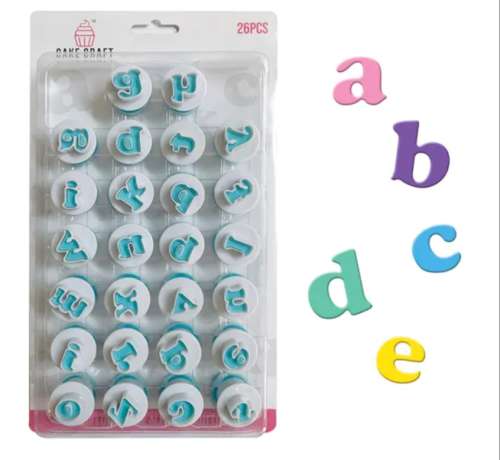 Mini Lowercase Alphabet Plunger Cutters - Click Image to Close